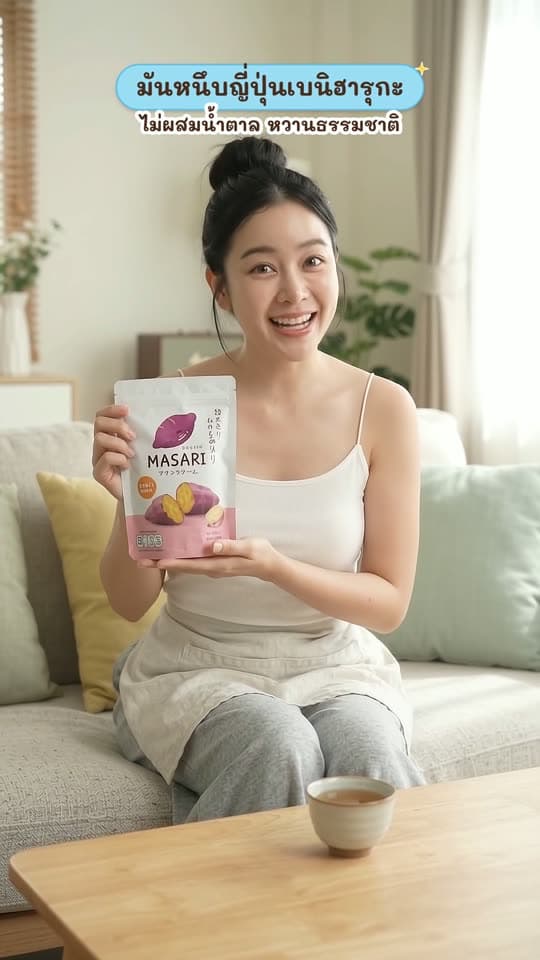 มันหนึบญี่ปุ่น เบนิฮารุกะ หวานธรรมชาติ ไม่ใส่น้ำตาล ร้านมาซาริ