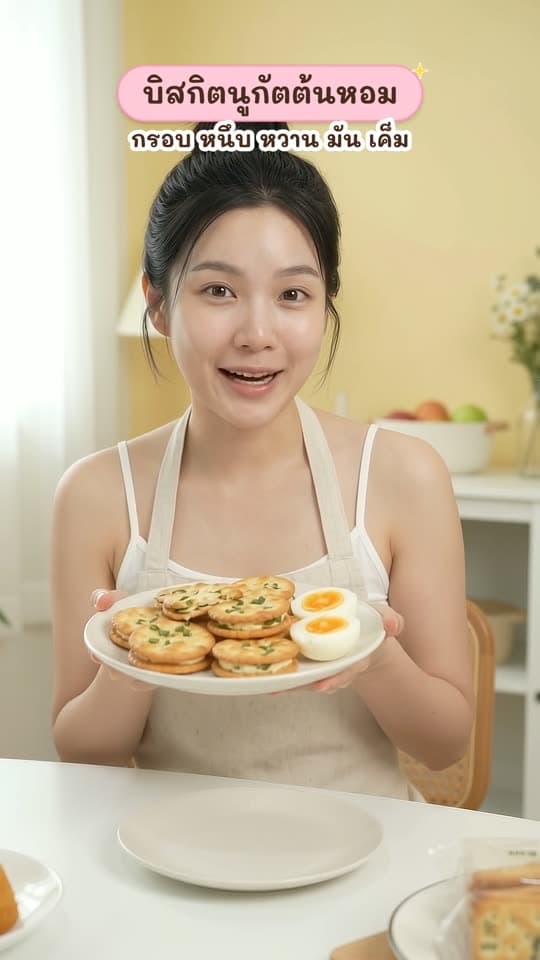 Dewwii Homemade บิสกิตนูกัตต้นหอม สอดไส้นูกัตเนื้อหนึบ สูตรโฮมเมดหวาน มัน เค็ม ลงตัว เคี้ยวเพลินแ…